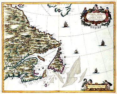 Atlas Van der Hagen-KW1049B13 073-EXTREMA AMERICAE Versus Boream, ubi TERRA NOVA NOVA FRANCIA, Adjacentiaq-