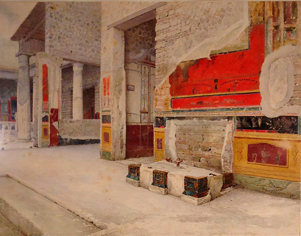 Atrium of the House of the Vetti VI 15 1 in Pompeii, 1895 by Luigi Bazzani