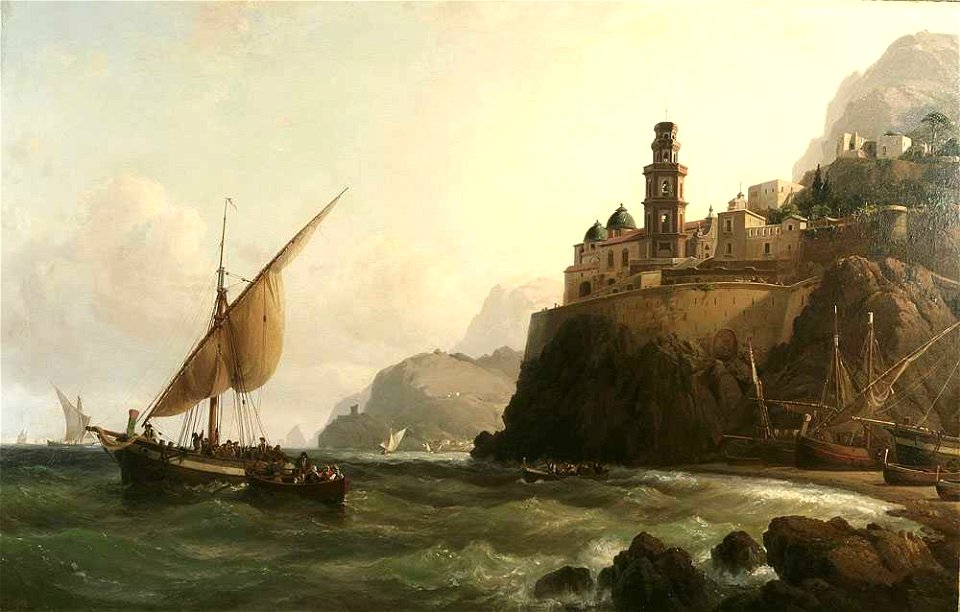 Atrani, Amalfi Coast, Gulf of Salerno, by Vilhelm Melbye 2645