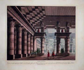 Atrio Interno (set design for the ballet 'Ramesse, ossia Gli Arabi in Egitto' by Alessandro Fabbri (La Scala, 1819)