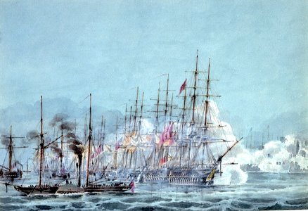 Attack and capture of St Jean D'Acre by a combined squadron under Adm Sir Robert Stopford, 3rd Novr 1840 RMG PW6134