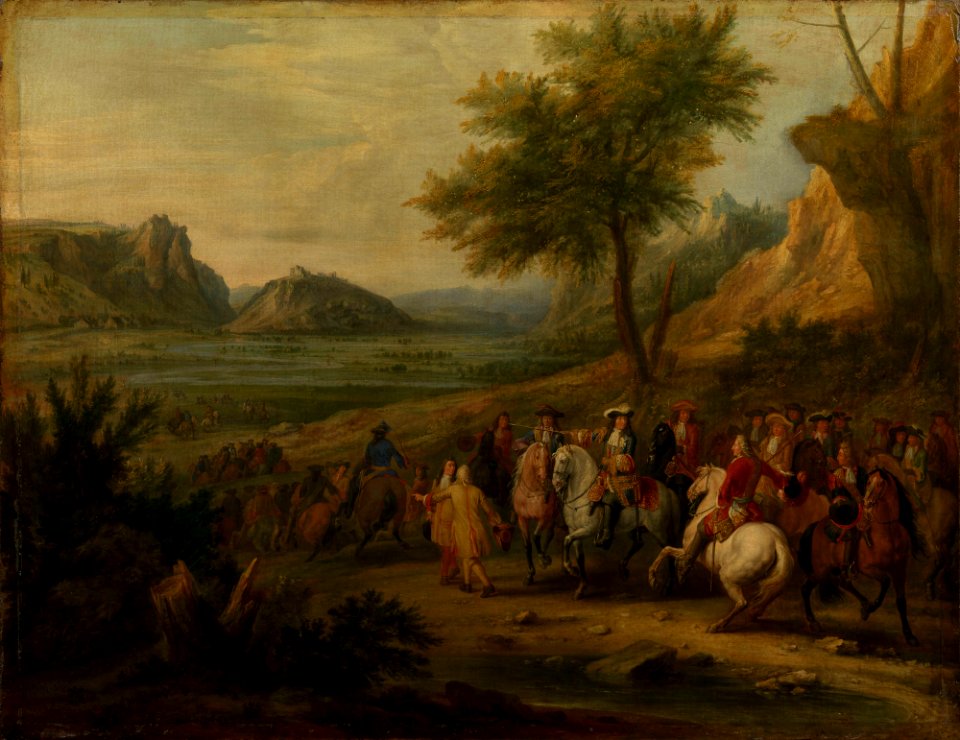 Attributed to Adam-François van der Meulen (1632-90) - Louis XIV at the Capture of the Fort de Joux, June 1674 - RCIN 405027 - Royal Collection
