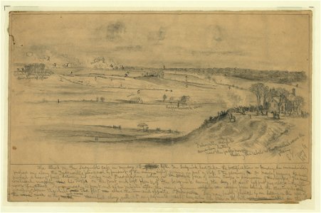 Attack on Gen. Sedwick's (sic) Corps. Banks Ford near Chancellorsville, seen from the north bank of the Rappahannock River LCCN2004661431