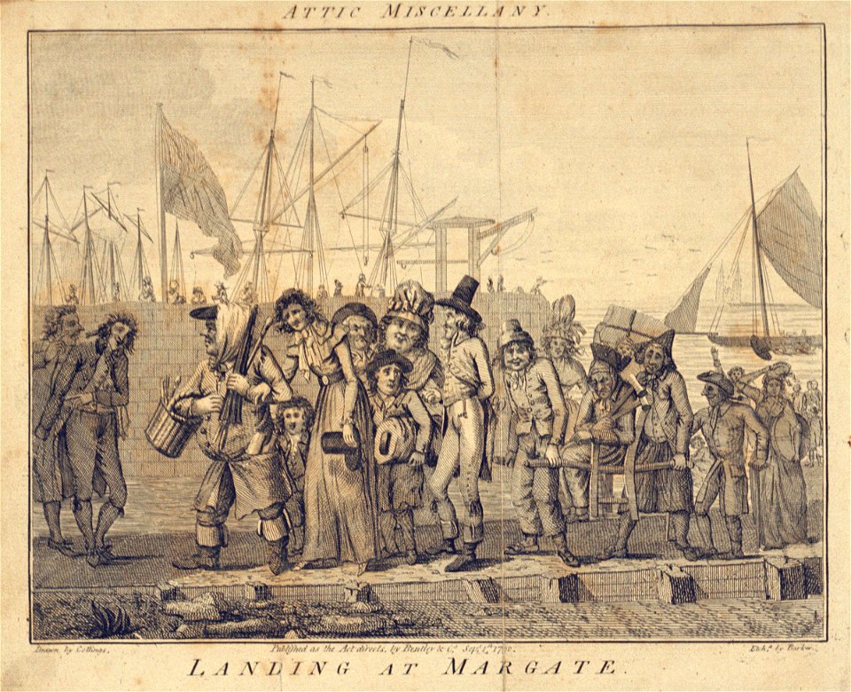 Attic Miscellany. Landing at Margate (caricature) RMG PU4802