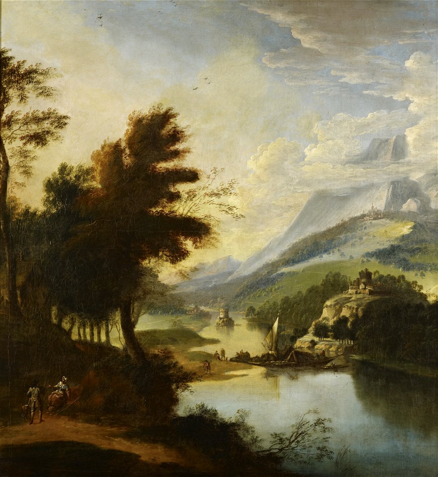 Attributed to Adriaen van Diest (c.1655-1704) - Landscape with Figures - RCIN 404965 - Royal Collection