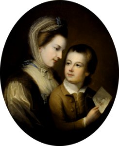 Attrib. to Thomas Gainsborough - Portrait of Elizabeth Honywood and her son Philip. Free illustration for personal and commercial use.