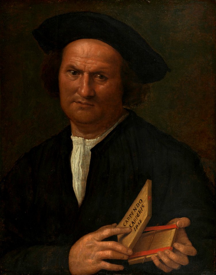Attributed to Bernardino Licinio (c. 1489-1565) - Portrait of a Man with a Puzzle - RCIN 403048 - Royal Collection