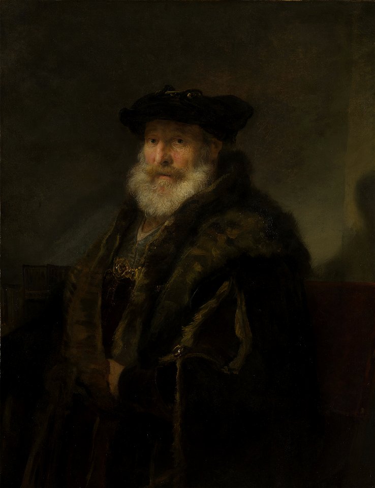 Attributed to Ferdinand Bol (Dordrecht 1616-Amsterdam 1680) - Bearded old Man in a Fur Cloak - RCIN 407807 - Royal Collection
