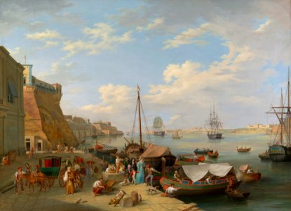 Attributed to Anton Schranz (1769-1839) - Malta Harbour - RCIN 404788 - Royal Collection