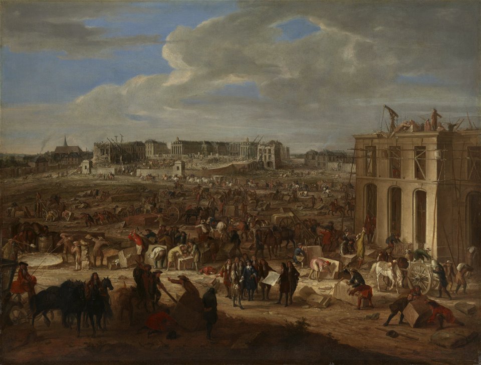 Attributed to Adam-François van der Meulen (1632-90) - The Building of Versailles - RCIN 406554 - Royal Collection