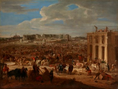 Attributed to Adam-François van der Meulen (1632-90) - The Building of Versailles - RCIN 406554 - Royal Collection