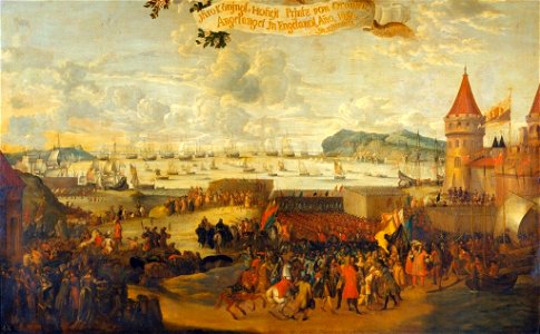 Attributed to Dutch School, 17th century - William III, Prince of Orange, Arriving at Brixham - RCIN 402861 - Royal Collection