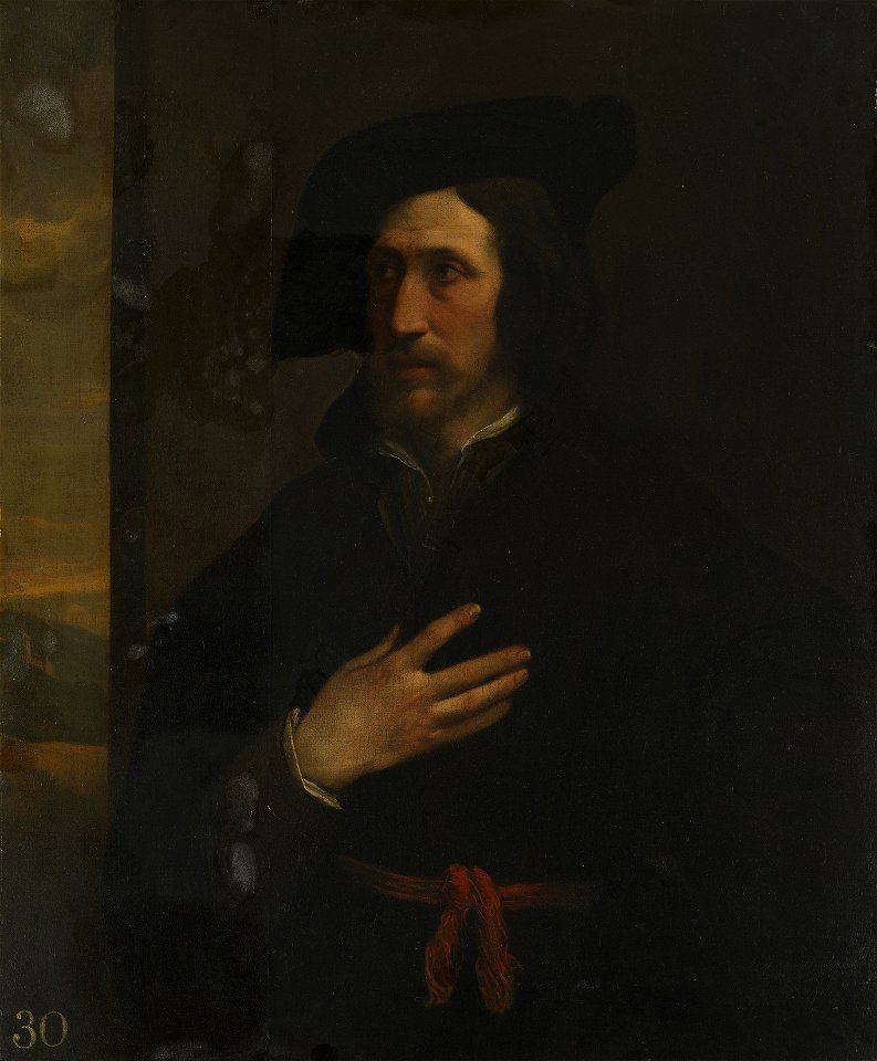 Attributed to Giulio Campi (1502-72) - Portrait of a Man with a Red Girdle - RCIN 402625 - Royal Collection