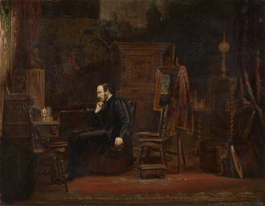 Attributed to George M Greig (d. 1867) - Interior of a room at Holyrood Palace - RCIN 408940 - Royal Collection
