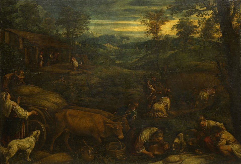 Attributed to Francesco Bassano (1549-92) - Summer (Ruth and Boaz) - RCIN 402786 - Royal Collection