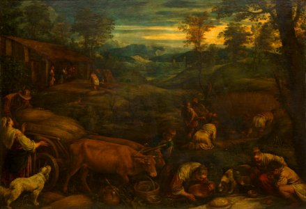 Attributed to Francesco Bassano (1549-92) - Summer (Ruth and Boaz) - RCIN 402786 - Royal Collection
