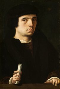 Attributed to German School, 16th century - Portrait of a Young Man in Black - RCIN 402741 - Royal Collection. Free illustration for personal and commercial use.