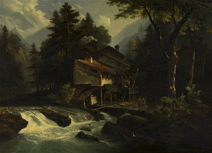 Attributed to German School, 19th century - Landscape with a Waterfall - RCIN 404966 - Royal Collection