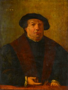 Attributed to German School, 16th century - Portrait of a Man in Black - RCIN 403386 - Royal Collection. Free illustration for personal and commercial use.