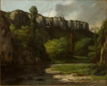 Attributed to Courbet - Landscape at Ornans, 1943-40-55. Free illustration for personal and commercial use.