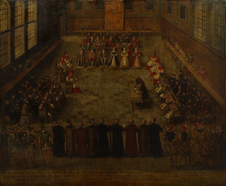 Attributed to French School, 16th century - The Colloquy of Poissy, 1561 - RCIN 402691 - Royal Collection