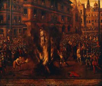 Attributed to French School, 16th century - The Execution of Annas du Bourg - RCIN 402692 - Royal Collection