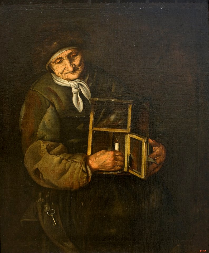 Attributed to Giacomo Francesco Cipper, 'Todeschini' - Old Woman with a Lamp - Google Art Project