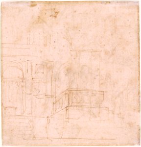 Attributed to Domenico Ghirlandaio - Verso architectural study, 2001.16