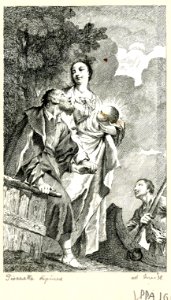 Attributed to Francesco Bartolozzi - The Crossing of the Jordan, with the Holy Family approaching a boat at a quayside. 1756, 1943,0709.94