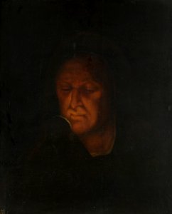 Attributed to German School, 16th century - Head of an Old Woman Blowing Charcoal - RCIN 406185 - Royal Collection