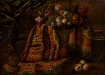 Attributed to Francesco Fieravino (c. 1610-70) - Still Life of Fruit and Flowers with a Carpet - RCIN 401231 - Royal Collection