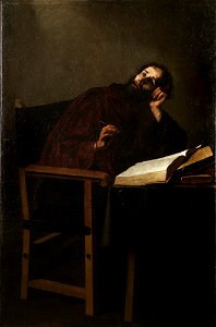 Attributed to Francisco de Zurbarán - Saint Augustine, Bishop of Hippo (354-430) in Meditation, circa 1620 - 1624