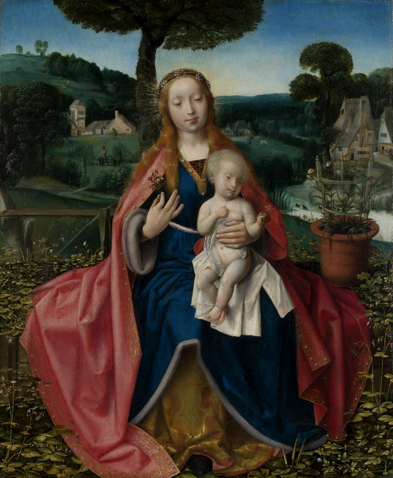 Attributed to Jan Provoost - The Virgin and Child in a Landscape - Google Art Project