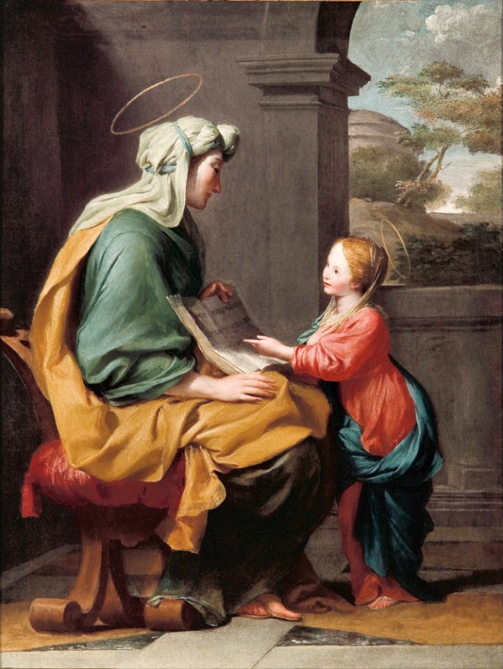 Attributed to Giovanni Romanelli - Education of the virgin - Google Art Project