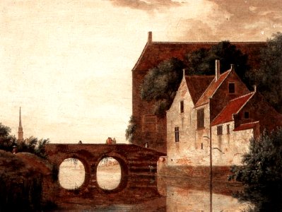Attributed to Jan van der Heyden - View of a Bridge