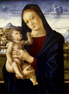 Attributed to Giovanni Bellini - Virgin and Child - Google Art Project. Free illustration for personal and commercial use.