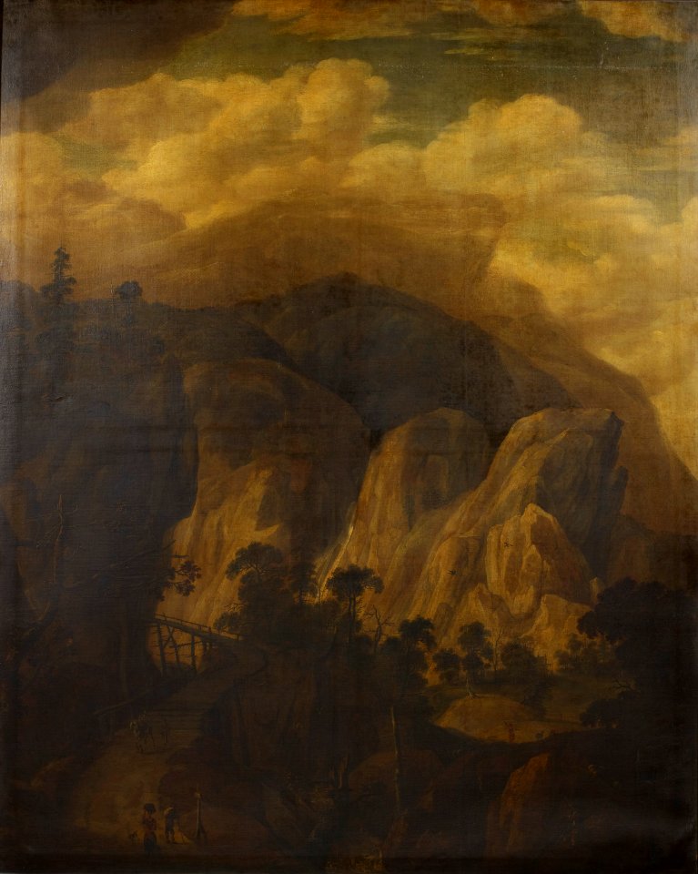 Attributed to Jan Loten (c. 1618-1681) - Landscape with a Bridge - RCIN 404064 - Royal Collection