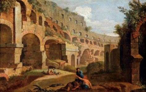 Attributed to Pietro F. Garoli - Capriccio - interior of the Colosseum, Rome - Google Art Project
