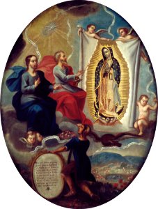Attributed to Joaquín Villegas - The Eternal Father Painting the Virgin of Guadalupe - Google Art Project