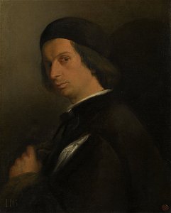 Attributed to Lorenzo Lotto - Portrait of a Man Holding a Glove c. 1520-25, RCIN 404428