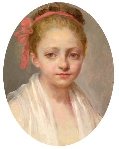 Attributed to Nicolas-Bernard Lépicié Portrait of a Girl wearing a white chemise. Free illustration for personal and commercial use.