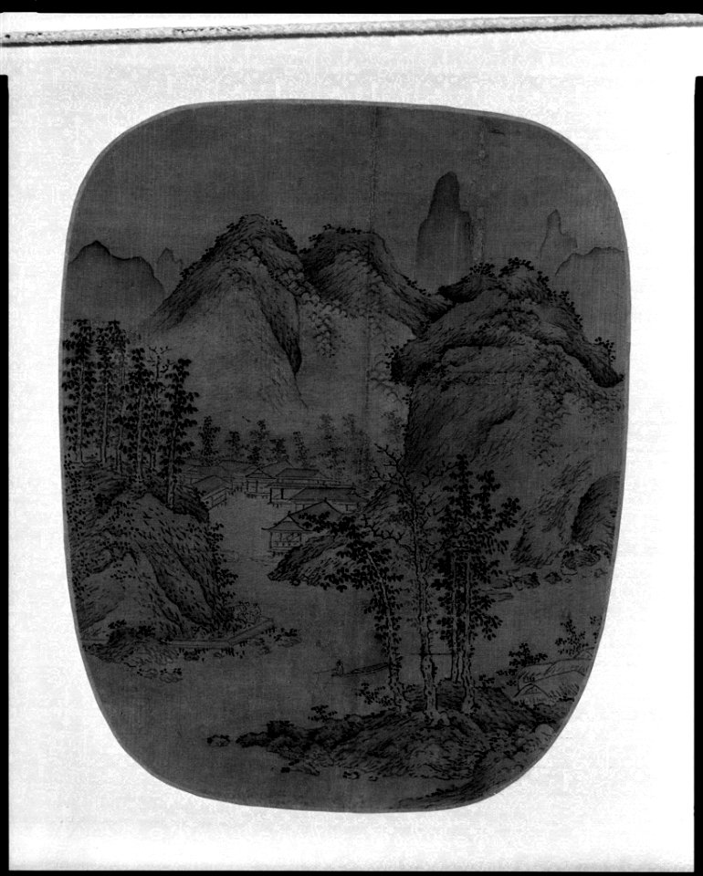 Attributed to Sheng Mou - Landscape Painting in the Shape of a Fan - 1981.81 - Arthur M. Sackler Museum