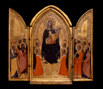 Attributed to the Master of San Lucchese - Madonna and Child with Saints (The Sterbini Triptych) - 51-1926 - Saint Louis Art Museum. Free illustration for personal and commercial use.