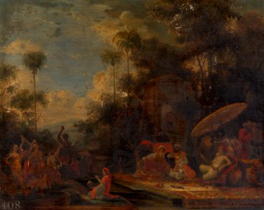 Attributed to Willem Schellinks (c. 1627-78) - Shah Jahan in a landscape - RCIN 406161 - Royal Collection