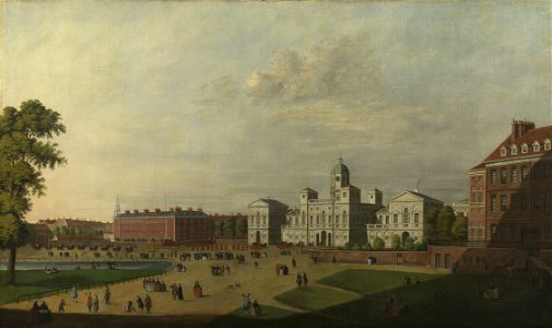 Attributed to the school of Samuel Scott (1702-72) - The Horse Guards - RCIN 402436 - Royal Collection
