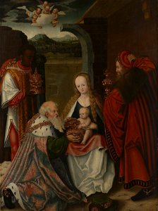 Attributed to the school of Lucas Cranach the Elder (1472-1553) - The Adoration of the Magi - RCIN 401377 - Royal Collection