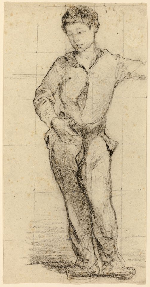 Attributed to Édouard Manet - Young Man Standing (Léon Leenhoff) (recto), 1864-65