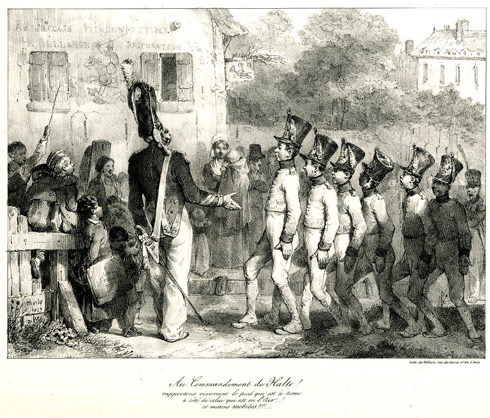 Au commandement de halte! (BM 1855,0414.160)