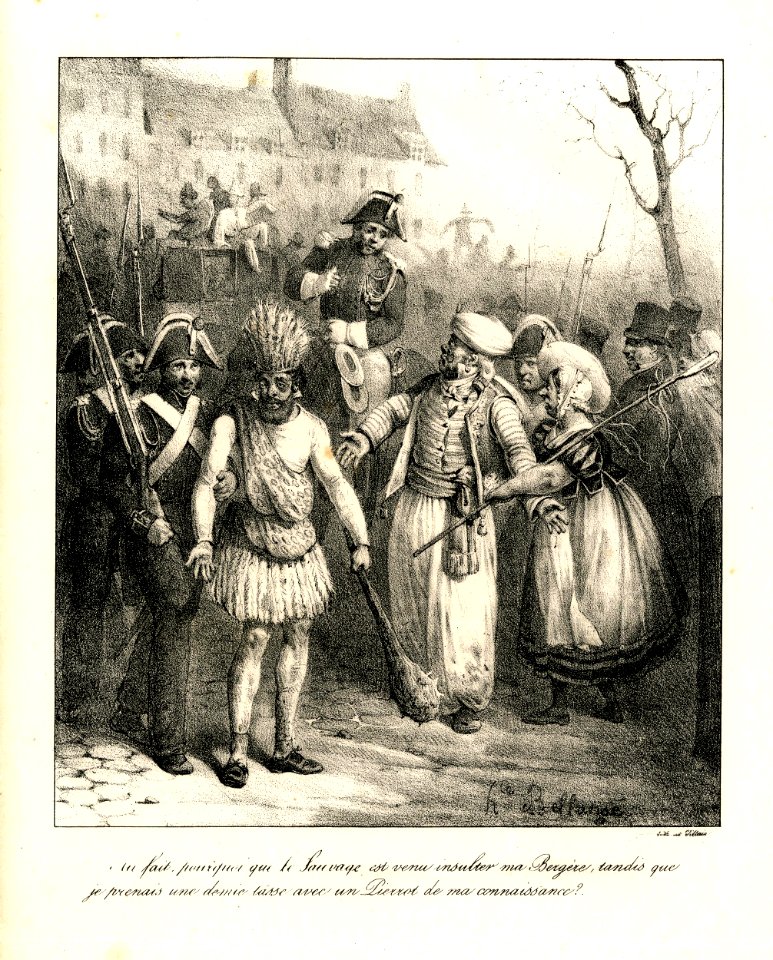 Au fait, pourquoi que le sauvage est venu insulter ma bergère... (BM 1880,0508.242)