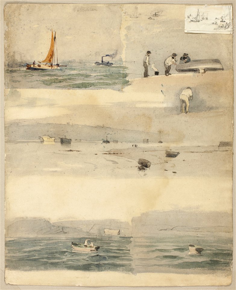 Attributed to Édouard Manet - Sketches of Marine Scenes (recto), 1852-83